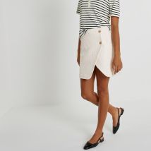 La Redoute Collections Minigonna A Portafoglio, In Tweed Bianco Donna Taglie 38 (FR) - 42 (IT)