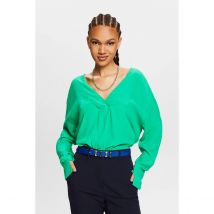 Esprit Blusa Con Scollo A V Verde Donna Taglie M