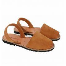 Minorquines Sandali Piatti Scamosciati Avarca Marrone Donna Taglie 39