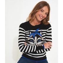 Joe Browns Maglione Girocollo Stampata A Righe Nero Donna Taglie 40 (FR) - 44 (IT)