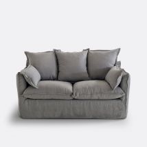 La Redoute Interieurs Copridivano In Lino Arricciato Odna Grigio Taglie 4 posti