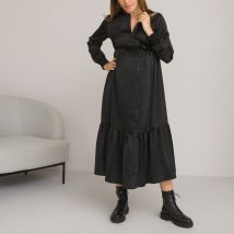 La Redoute Collections Abito Molto Lungo Premaman, Con Bottoni Nero Donna Taglie 34 (FR) - 38 (IT)