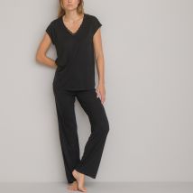 La Redoute Collections Completo Pigiama Nero Donna Taglie 38/40 (FR) - 42/44 (IT)