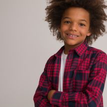 La Redoute Collections Camicia A Quadri, Maniche Lunghe Rosso Bambino Taglie 3 anni - 94 cm