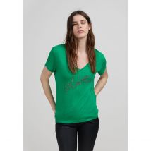 Ikks T-shirt Maniche Corte Scollo A V Verde Donna Taglie XS