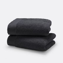 La Redoute Interieurs Confezione Da 2 Asciugamani Spugna 500 G/m2, Scenario Nero Taglie 50 x 100 cm