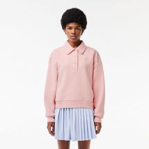 Lacoste Felpa Collo Polo Logo Ricamato Rosa Donna Taglie 40 (FR) - 44 (IT)