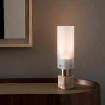 Am.pm Lampada In Vetro/travertino, Strozzi, Design E.gallina
