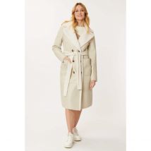 Derhy Cappotto Lungo Caroline Reversibile Con Cintura Beige Donna Taglie M