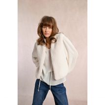 Molly Bracken Cardigan Senza Maniche A Pelo Lungo Bianco Donna Taglie S