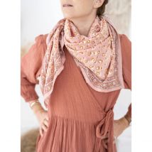 Bindi Atelier Grande Foulard Cotone Stampato Bengal Blush