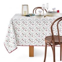 La Redoute Interieurs Tovaglia Cotone Lavato, Winter Berry Bianco Taglie 150 x 150 cm