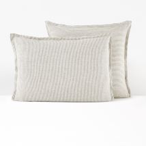 La Redoute Interieurs Federa Per Guanciale A Righe Lino Lavato, Limona Viola Taglie 50 x 70 cm