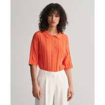 Gant Polo In Maglia Maniche Corte Arancione Donna Taglie M