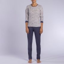 Naf Naf Pigiama Lungo In Jersey Cotone, Poésie Blu Donna Taglie XL