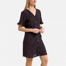 Pieces Abito Corto Stampato, Con Bottoni Nero Donna Taglie S