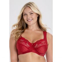 Miss Mary Of Sweden Reggiseno A Coppa Intera In Jacquard E Pizzo Rosso Donna Taglie 5 C