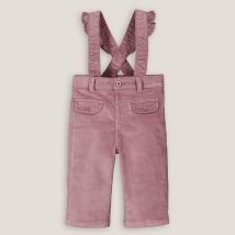 La Redoute Collections Pantaloni Larghi Con Bretelle In Velluto Rosa Taglie 9 mesi - 71 cm