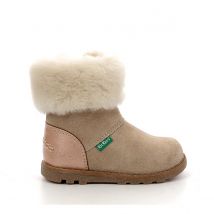 Kickers Stivaletti Imbottiti In Pelle Nonofur Beige Bambina Taglie 26