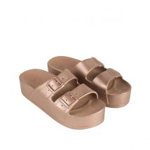 Cacatoes Sabot Con Zeppa E Doppie Fibbie Caipirinha Marrone Donna Taglie 37