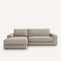 Am.pm Divano Angolare In Tessuto Viscosa/lino, Skander Beige Taglie angolo sinistro