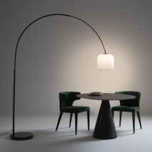 Am.pm Lampada Da Terra Ad Arco, Opalino E Marmo, Elita