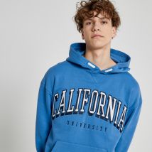 La Redoute Collections Felpa Con Cappuccio Overzise Blu Bambino Taglie XXS