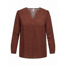 Only Carmakoma Blusa Fantasia, Maniche Lunghe Rosso Donna Taglie 46 (FR) - 50 (IT)