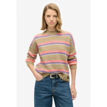 Superdry Maglione Girocollo Multi-righe Marrone Donna Taglie 40 (FR) - 44 (IT)