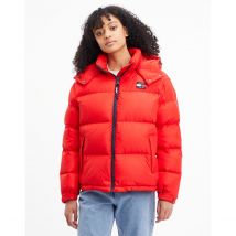 Tommy Jeans Piumino Corto Con Cappuccio Rosso Donna Taglie M