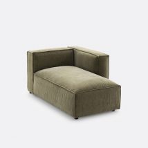 La Redoute Interieurs Chaise Longue Modulabile Velluto A Coste Vintage, Seven Verde Taglie angolo sinistro