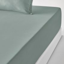 La Redoute Interieurs Lenzuolo Con Angoli Percalle Cotone, Balza 35cm, Scenario Verde Taglie 140 x 190 cm