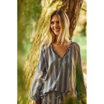 LA PETITE ETOILE Blusa In Cotone A Righe E Ricamata, Bahati