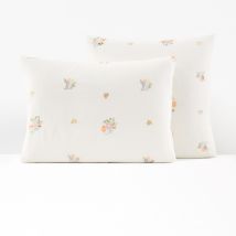 La Redoute Interieurs Federa Per Cuscino In Percalle Di Cotone Ricamato, Hollyhill Beige Taglie 50 x 70 cm