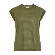 Vila T-shirt A Righe Sottili Brillanti Verde Donna Taglie XL