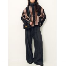 Sessun Giacca Corta Rigata Yaletown Nero Donna Taglie M