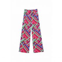 La Petite Etoile Pantaloni Fluidi Larghi Vita Elasticizzata, Stampati Blu Donna Taglie 1(S)