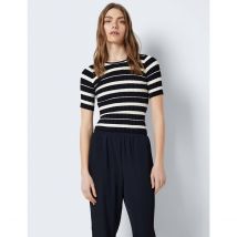 Noisy May Maglione A Righe, Maniche Corte Nero Donna Taglie S