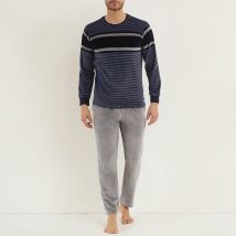 Daniel Hechter Lingerie Pigiama Lungo In Velluto Blu Uomo Taglie M