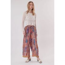 Derhy Pantaloni Larghi Stampati Pacome Rosa Donna Taglie XL