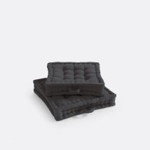La Redoute Interieurs Cuscino Da Pavimento Cotone Riciclato, Scenario Grigio Taglie 38 x 38 x 10 cm