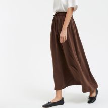 La Redoute Collections Gonna Lunga E Fluente Con Elastico In Vita Marrone Donna Taglie S