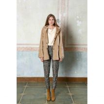 See U Soon Cappotto Media Lunghezza Con Cappuccio Beige Donna Taglie 2(M)