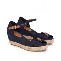 Tommy Hilfiger Sandali Open Toe Con Tacco A Zeppa Blu Donna Taglie 41