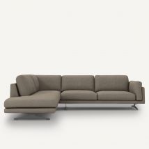 Am.pm Divano Angolare Texturé Viscosa Lino, César Grigio Taglie angolo sinistro