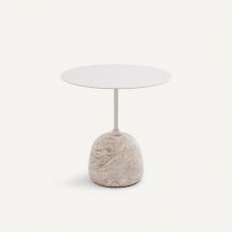 Am.pm Tavolino In Marmo E Ferro Metallo Ø45 Cm Balastro