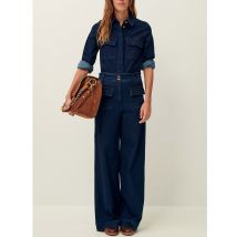 Sessun Pantaloni Larghi Tasche Applicate Manhattan Blu Donna Taglie 36 (FR) - 40 (IT)