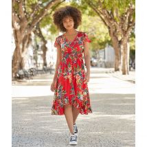 Joe Browns Abito Stampato Scollo A V Beautiful Rosso Donna Taglie 40 (FR) - 44 (IT)