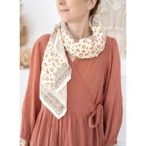 Bindi Atelier Grande Foulard Cotone Stampato Bengal Lana
