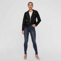 Vero Moda Giubbotto Corto Con Cerniera, In Similpelle Nero Donna Taglie L